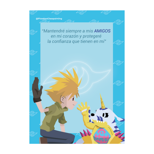 Print Gabumon y Yamato - Digimon